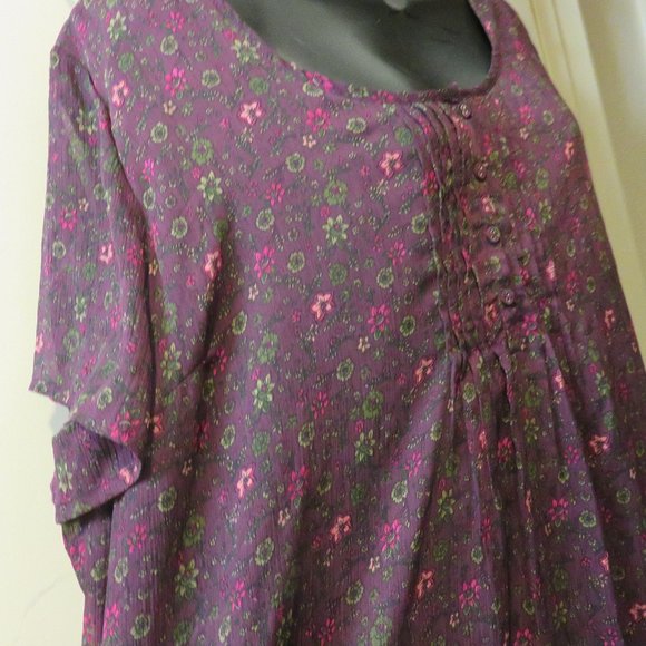 REDOUTE CREATION TUNIC BLOUSE ** SIZE 24 W  **poly - Picture 4 of 11